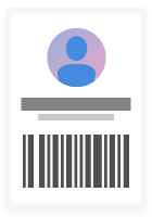 ilustración que representa una insignia que será escaseado por un lector de contactos dentro de un móvil